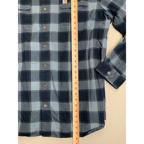 Carhartt Shirt Mens 2XLT Blue Buffalo Plaid Original Fit Heavy Shacket Flannel - Picture 7 of 7